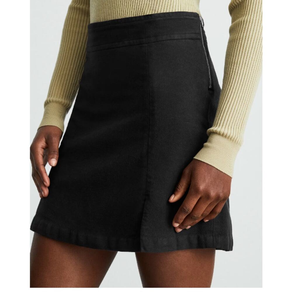 Everlane Womens The Moleskin Mini Skirt Sz 4 Black NWT